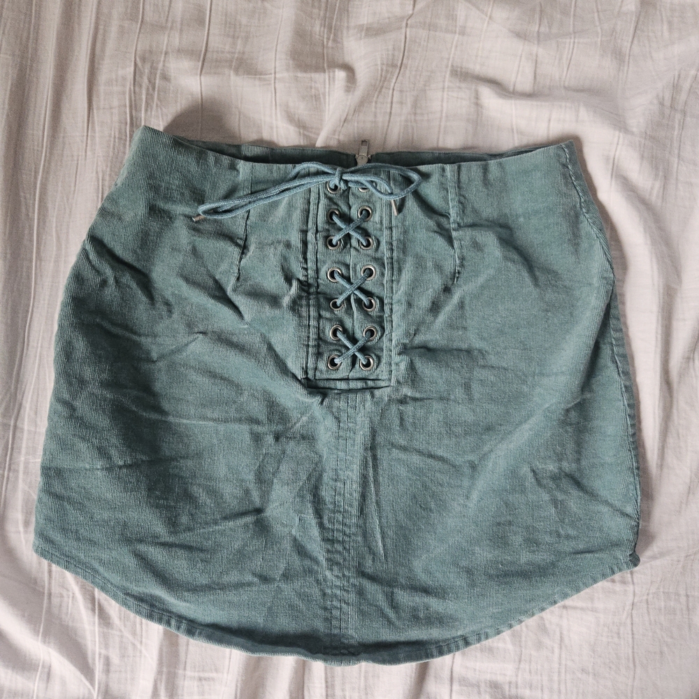 Teal Lace-Up Women's Skirt